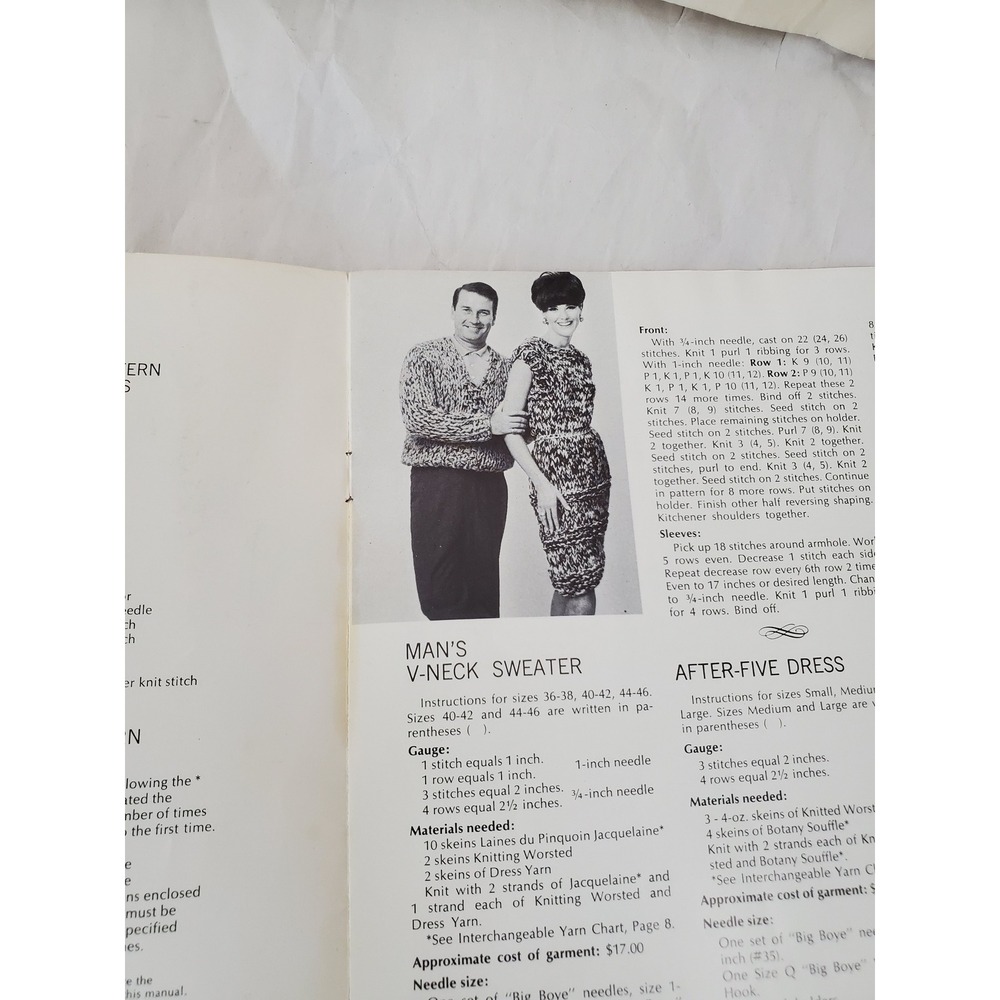 Vintage 1967 Boye Quick Knits for Big Boyes Knitting Pattern Booklet 60s Fashion - Picture 4 of 8